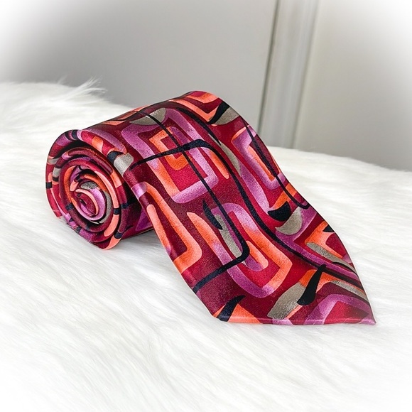 💕Super Attractive Mens Jerry Garcia Geometric Shapes Vibrant Colors Necktie💕 - Picture 9 of 11